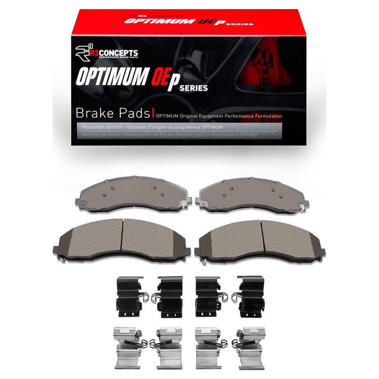 Optimum OE Brake Pads & Hardware Kit, Fits Select Ford/Lincoln/Mercury/Mazda, Position: Front & Rear