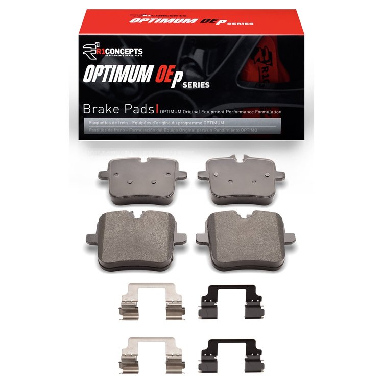 Optimum OE Brake Pads & Hardware Kit, Fits Select Fits Multiple Makes/Models, Position: Rear
