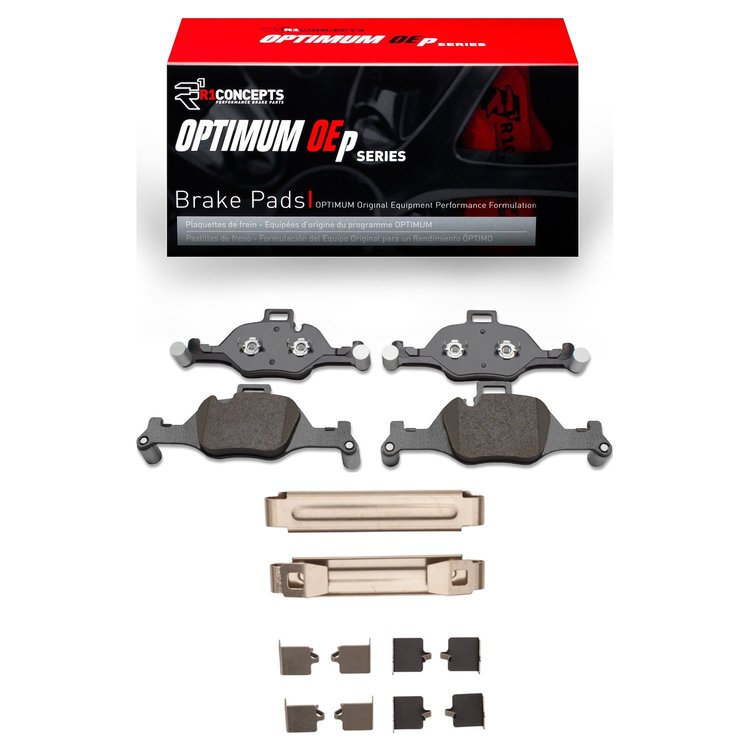 Optimum OE Brake Pads & Hardware Kit, 2017-2020 BMW, Position: Front