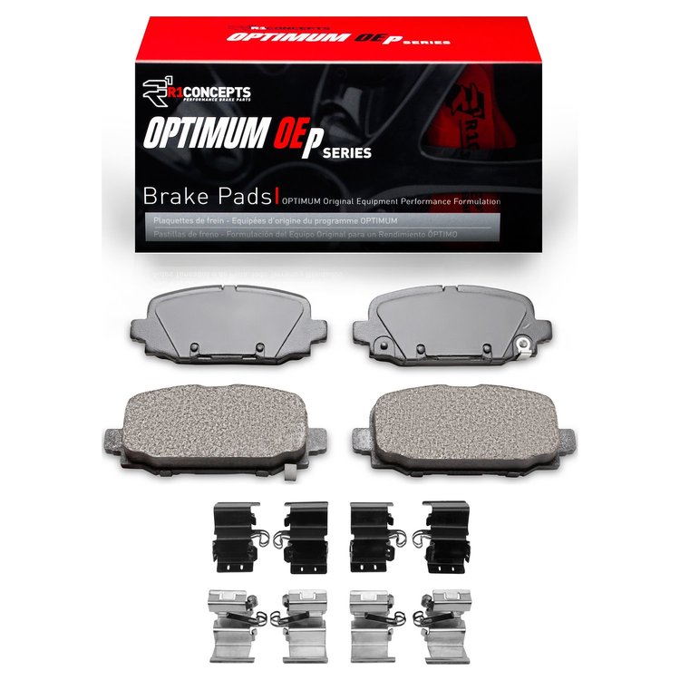 Optimum OE Brake Pads & Hardware Kit, Fits Select Mopar, Position: Rear