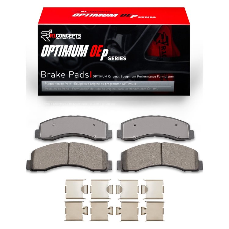 Optimum OE Brake Pads & Hardware Kit, 2010-2021 Ford/Lincoln/Mercury/Mazda, Position: Front