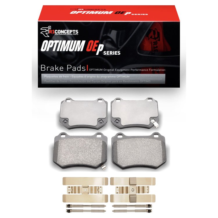 Optimum OE Brake Pads & Hardware Kit, 2018-2021 Subaru, Position: Rear