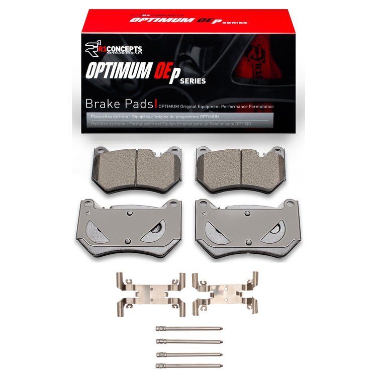 Optimum OE Brake Pads & Hardware Kit, Fits Select Audi/Porsche/Volkswagen, Position: Front