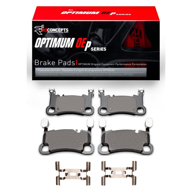 Optimum OE Brake Pads & Hardware Kit, 2019-2021 Audi/Porsche/Volkswagen, Position: Rear