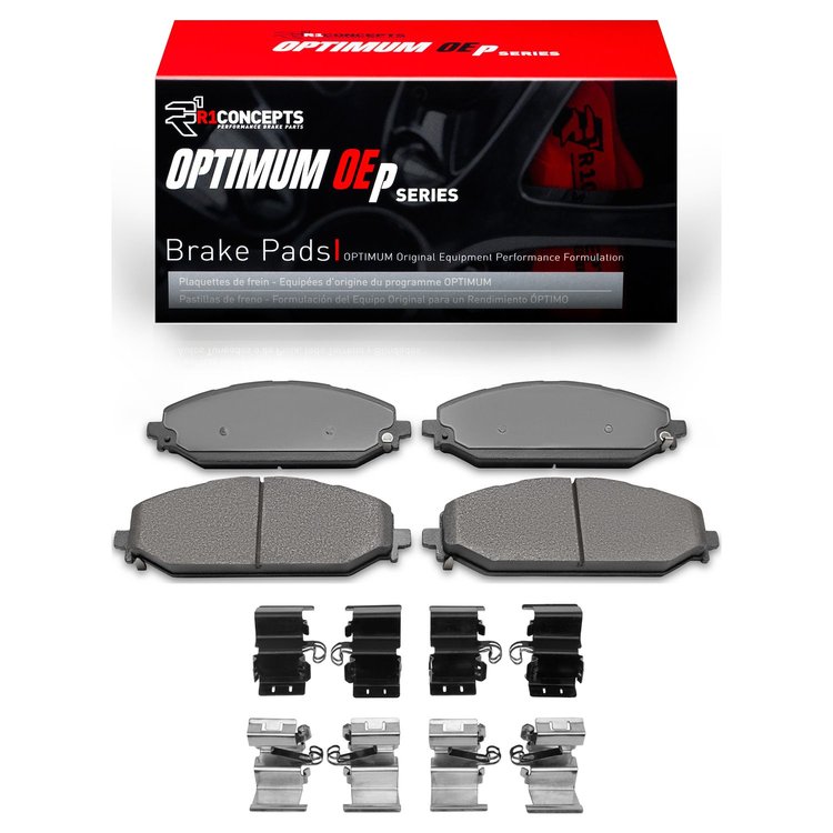 Optimum OE Brake Pads & Hardware Kit, Fits Select Mopar, Position: Front