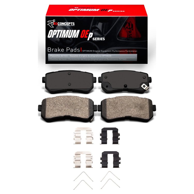 Optimum OE Brake Pads & Hardware Kit, Fits Select Kia/Hyundai/Genesis, Position: Rear