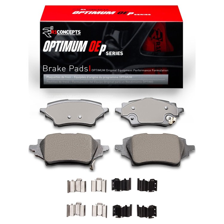 Optimum OE Brake Pads & Hardware Kit, Fits Select Lexus/Toyota/Scion, Position: Rear