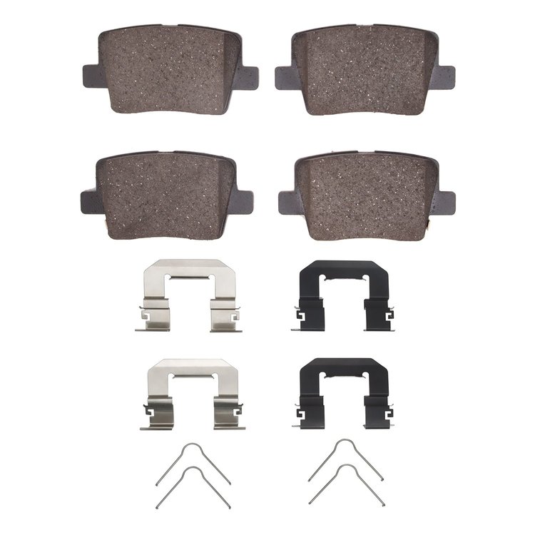 Optimum OE Brake Pads & Hardware Kit, Fits Select Kia/Hyundai/Genesis, Position: Rear