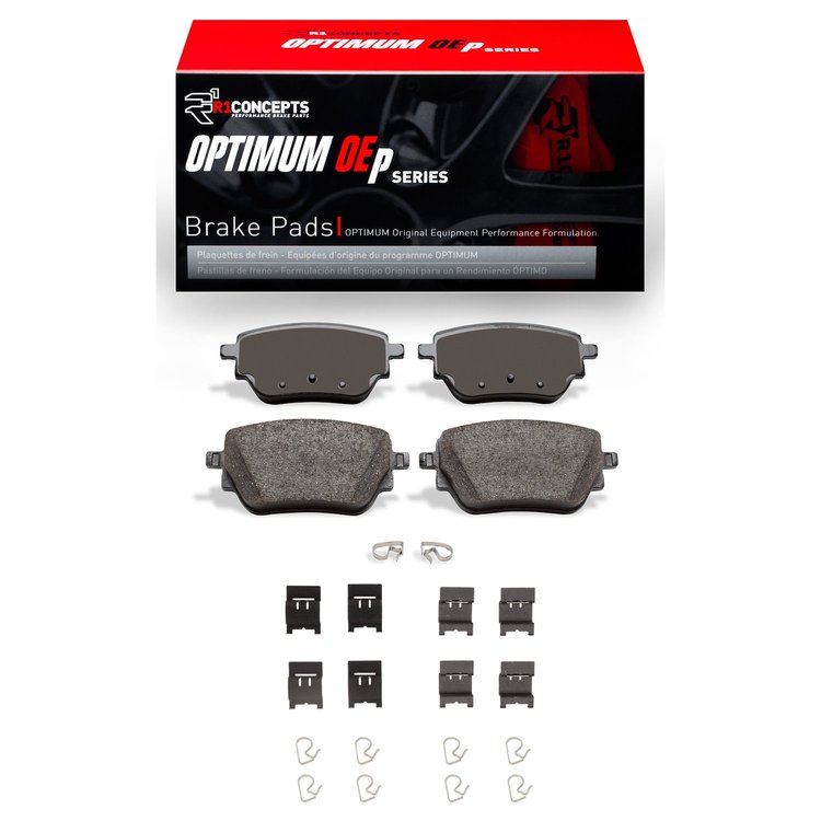 Optimum OE Brake Pads & Hardware Kit, Fits Select Mercedes-Benz, Position: Rear