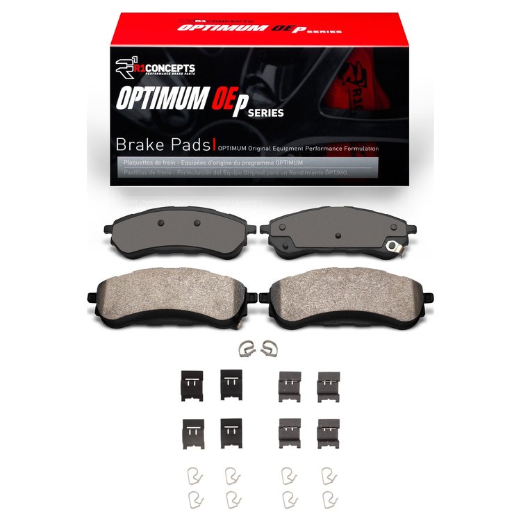 Optimum OE Brake Pads & Hardware Kit, Fits Select Ford/Lincoln/Mercury/Mazda, Position: Rear