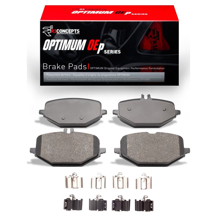 Optimum OE Brake Pads & Hardware Kit, Fits Select Mercedes-Benz, Position: Rear