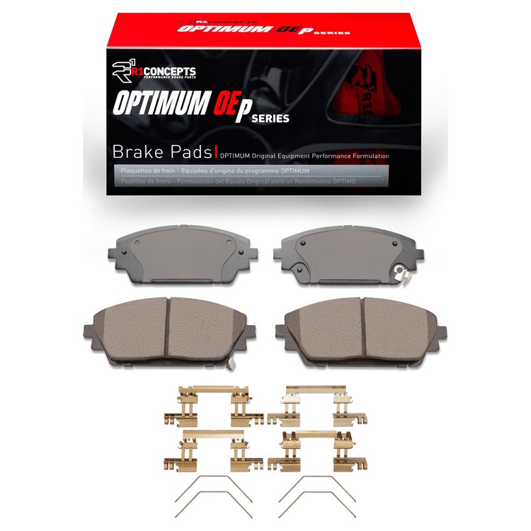 Optimum OE Brake Pads & Hardware Kit, Fits Select Ford/Lincoln/Mercury/Mazda, Position: Front