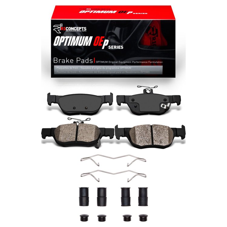 Optimum OE Brake Pads & Hardware Kit, Fits Select Ford/Lincoln/Mercury/Mazda, Position: Rear