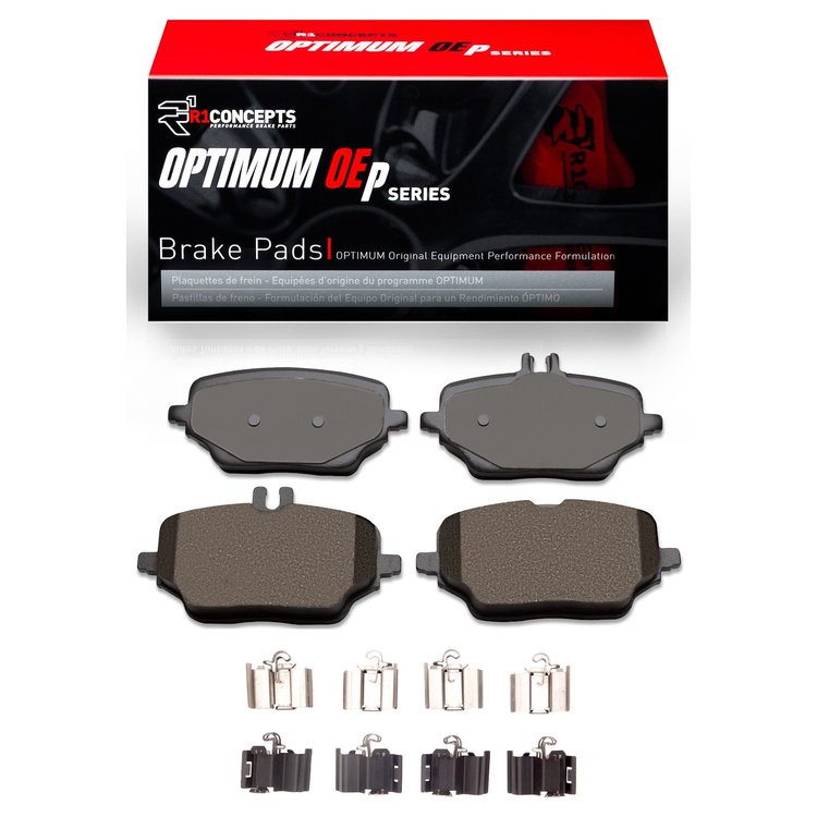 Optimum OE Brake Pads & Hardware Kit, Fits Select Mercedes-Benz, Position: Rear
