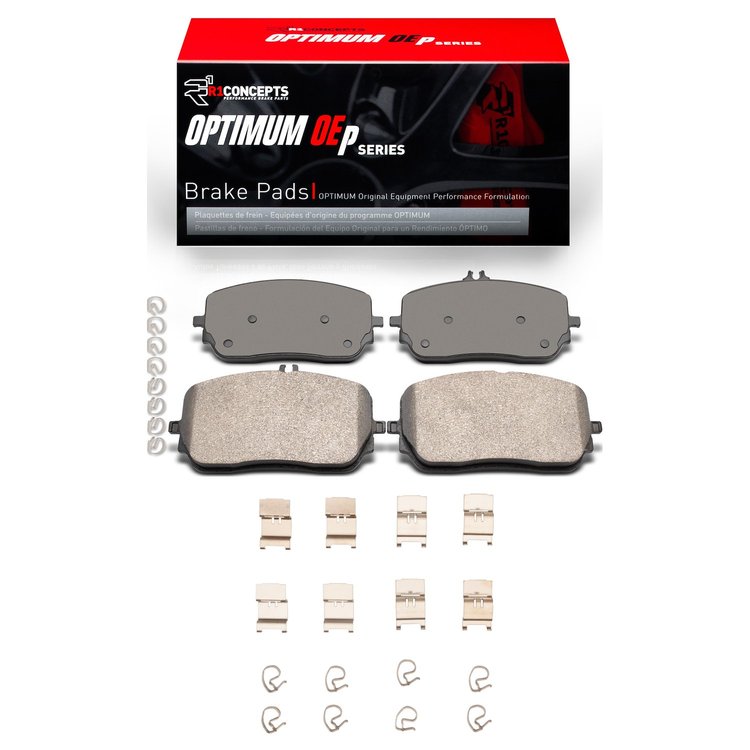 Optimum OE Brake Pads & Hardware Kit, Fits Select Mercedes-Benz, Position: Front