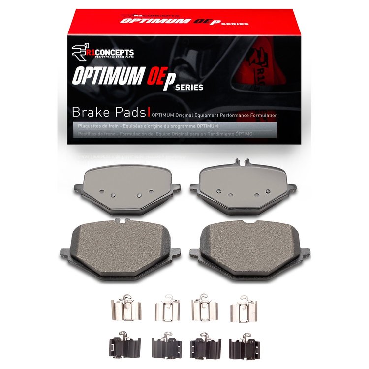 Optimum OE Brake Pads & Hardware Kit, Fits Select Mercedes-Benz, Position: Rear
