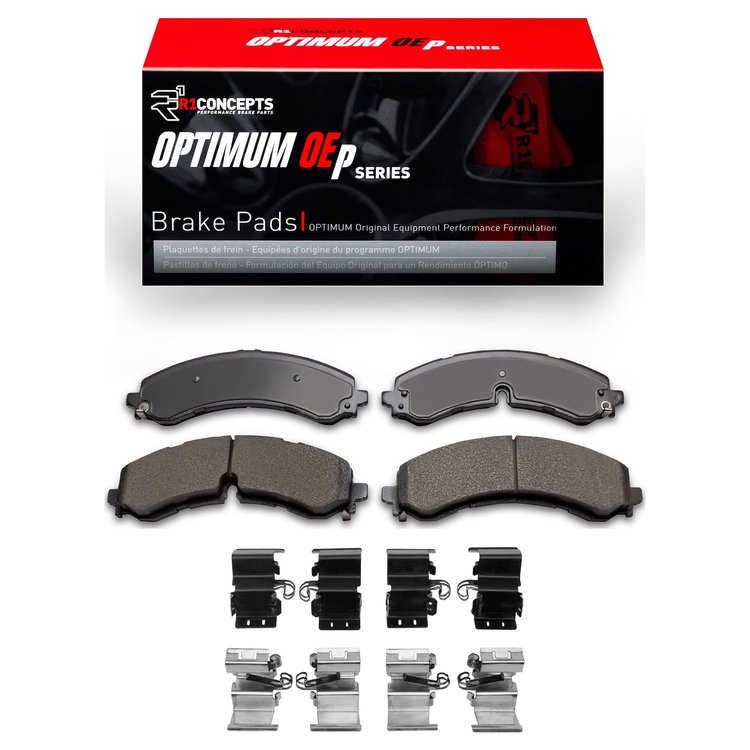 Optimum OE Brake Pads & Hardware Kit, Fits Select GM, Position: Front & Rear