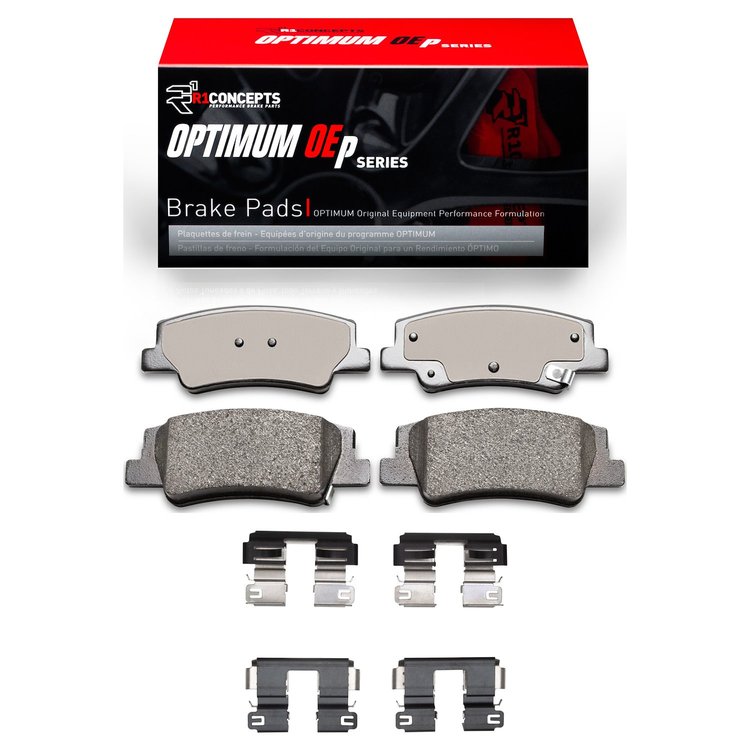 Optimum OE Brake Pads & Hardware Kit, Fits Select Kia/Hyundai/Genesis, Position: Rear