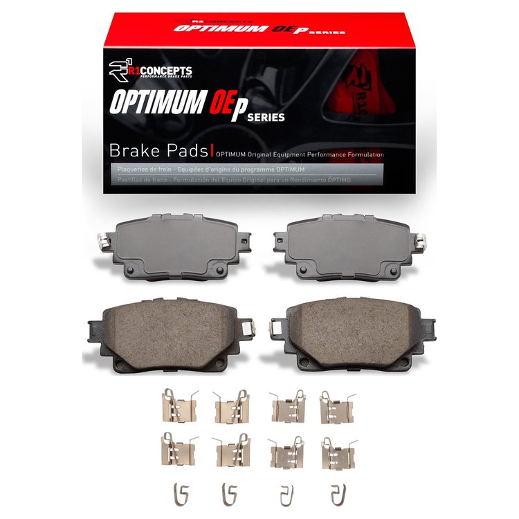 Optimum OE Brake Pads & Hardware Kit, Fits Select Fits Multiple Makes/Models, Position: Rear