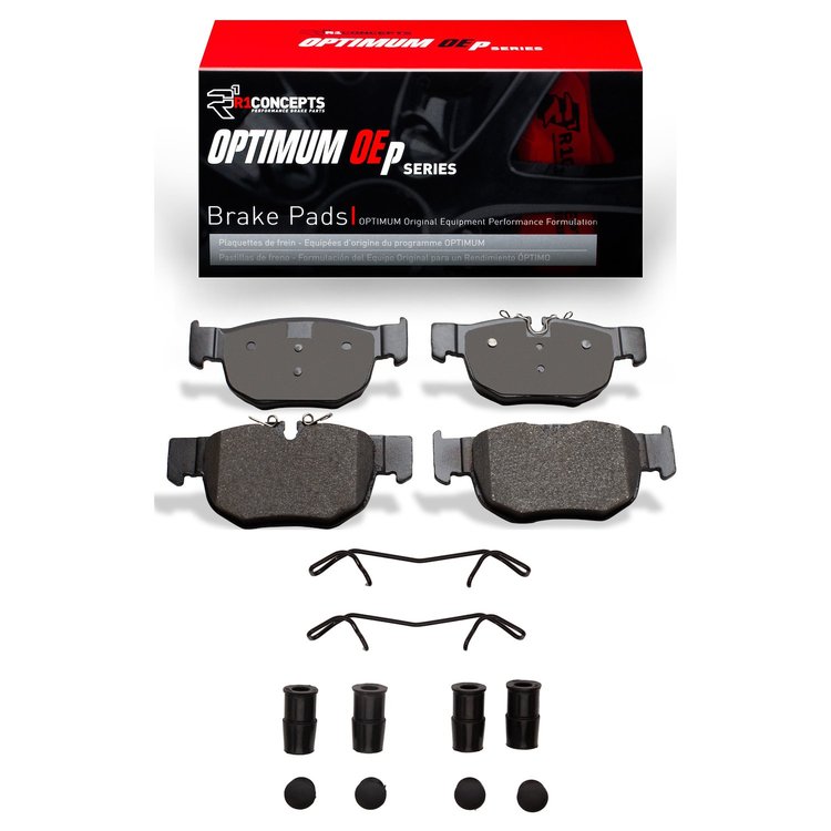 Optimum OE Brake Pads & Hardware Kit, 2019-2020 Fits Multiple Makes/Models, Position: Rear