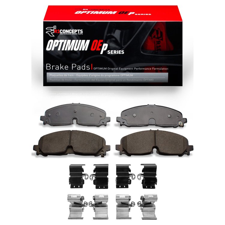 Optimum OE Brake Pads & Hardware Kit, Fits Select GM, Position: Front