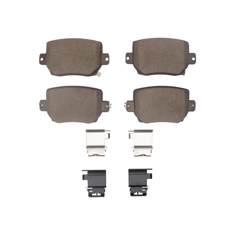 Optimum OE Brake Pads & Hardware Kit, Fits Select Tesla, Position: Rear
