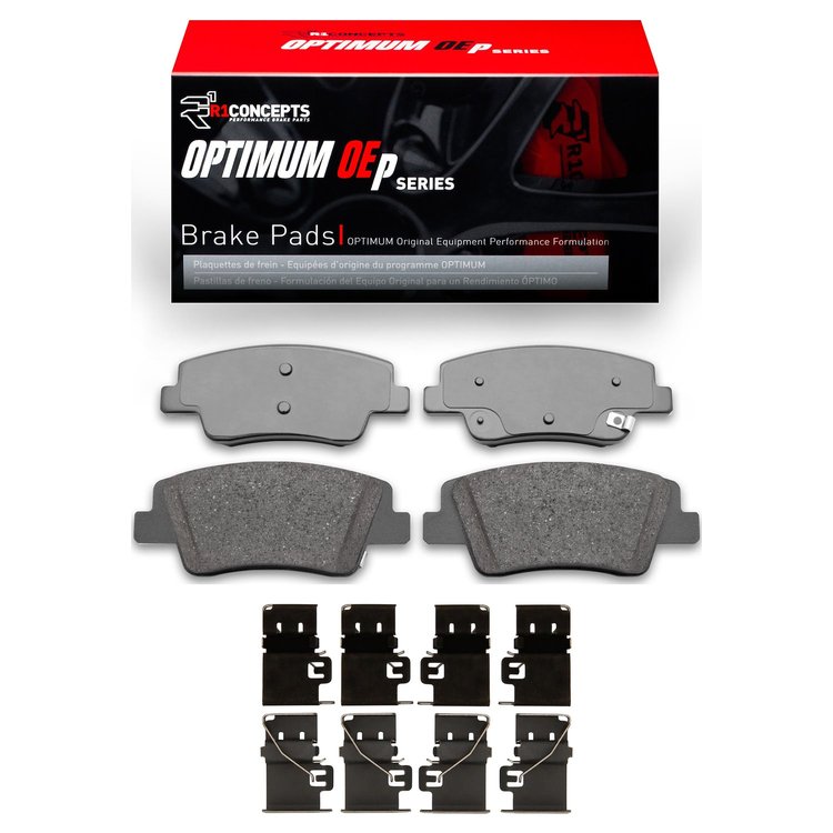 Optimum OE Brake Pads & Hardware Kit, Fits Select Kia/Hyundai/Genesis, Position: Rear