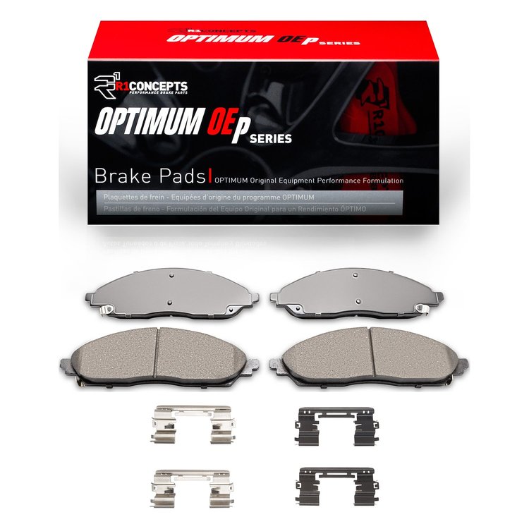 Optimum OE Brake Pads & Hardware Kit, Fits Select Mopar, Position: Front