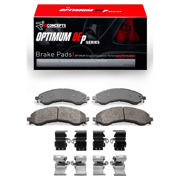 Optimum OE Brake Pads & Hardware Kit, Fits Select GM, Position: Front