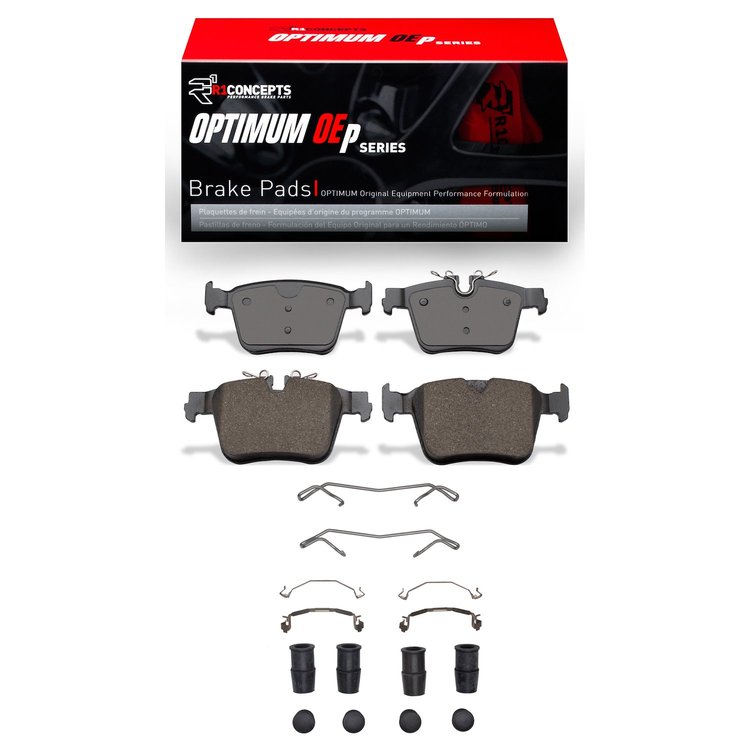 Optimum OE Brake Pads & Hardware Kit, Fits Select Volvo, Position: Rear