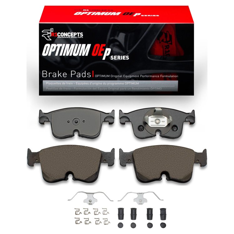 Optimum OE Brake Pads & Hardware Kit, Fits Select Audi/Porsche/Volkswagen, Position: Front