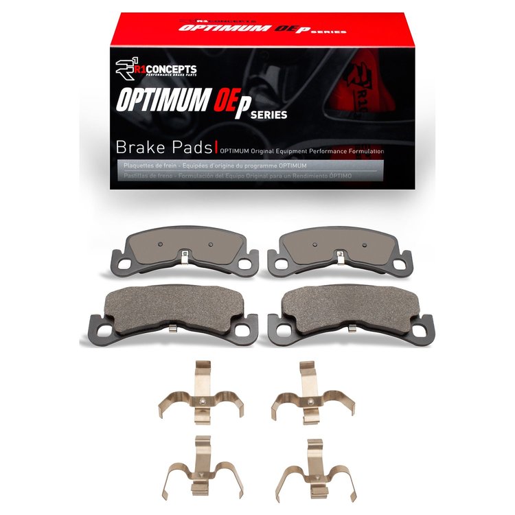 Optimum OE Brake Pads & Hardware Kit, Fits Select Tesla, Position: Front