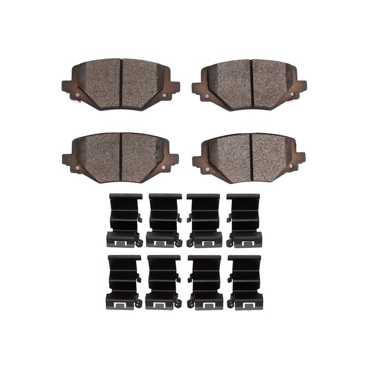 Optimum OE Brake Pads & Hardware Kit, Fits Select Mopar, Position: Rear