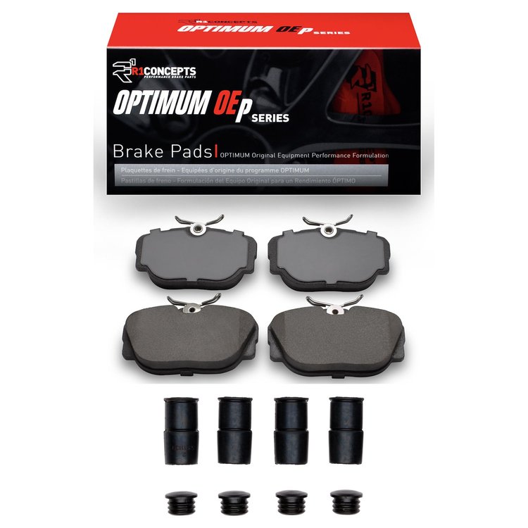Optimum OE Brake Pads & Hardware Kit, 1984-1991 BMW, Position: Front