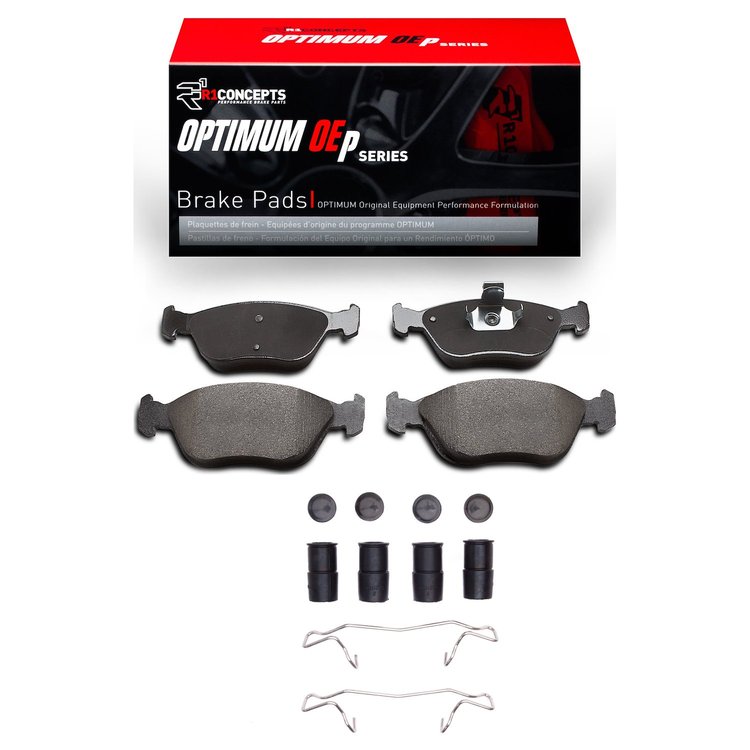 Optimum OE Brake Pads & Hardware Kit, 1998-2004 Volvo, Position: Front