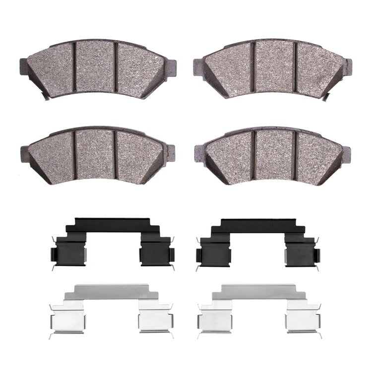 Optimum OE Brake Pads & Hardware Kit, 2004-2008 GM, Position: Front