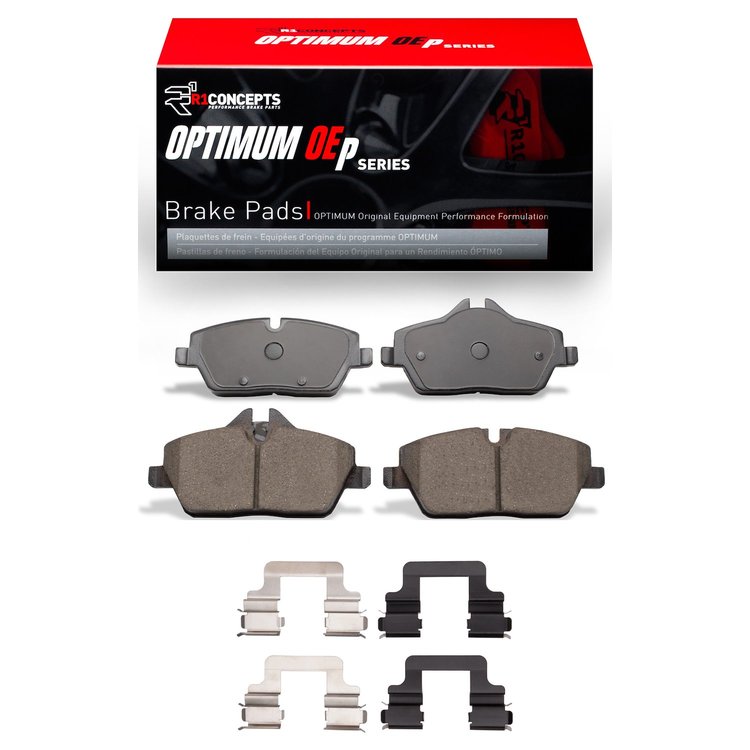 Optimum OE Brake Pads & Hardware Kit, 2014-2019 Mini, Position: Front
