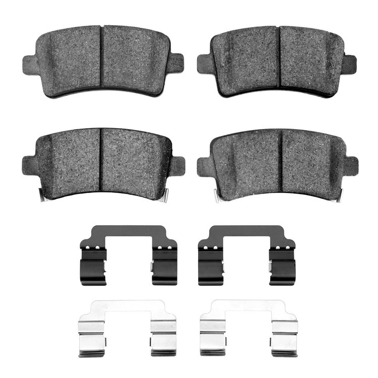 Optimum OE Brake Pads & Hardware Kit, 2011-2013 GM, Position: Rear