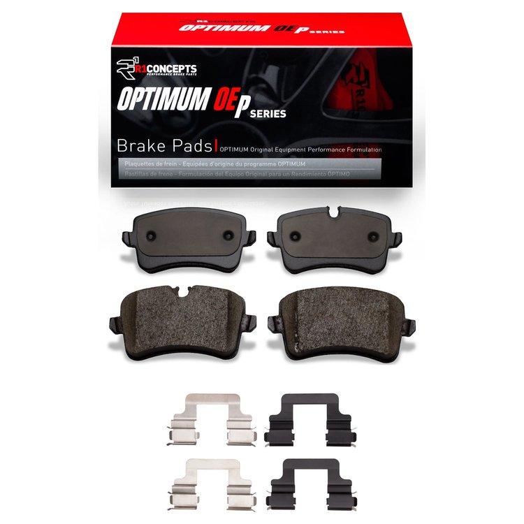 Optimum OE Brake Pads & Hardware Kit, 2014-2018 Audi/Porsche/Volkswagen, Position: Rear