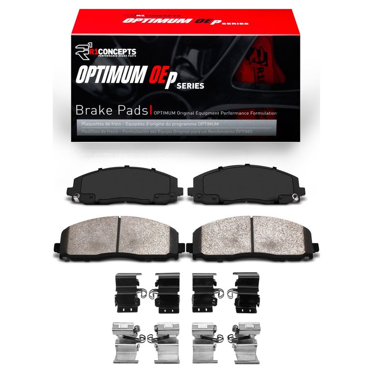 Optimum OE Brake Pads & Hardware Kit, Fits Select Mopar, Position: Front