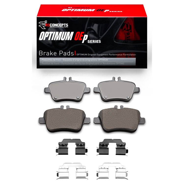Optimum OE Brake Pads & Hardware Kit, 2014-2019 Mercedes-Benz, Position: Rear