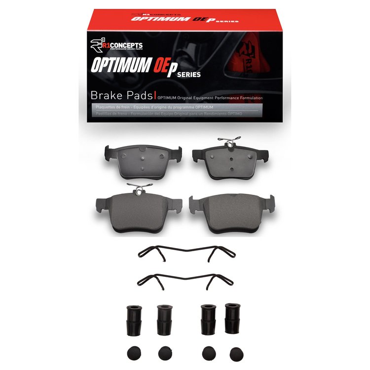 Optimum OE Brake Pads & Hardware Kit, 2017-2019 Audi/Porsche/Volkswagen, Position: Rear