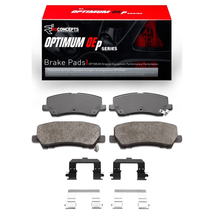 Optimum OE Brake Pads & Hardware Kit, Fits Select Ford/Lincoln/Mercury/Mazda, Position: Rear