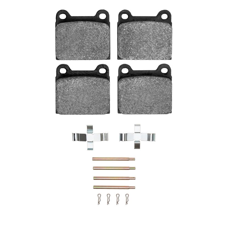 Euro Ceramic Brake Pads & Hardware Kit, 1967-1991 Mercedes-Benz, Position: Rear