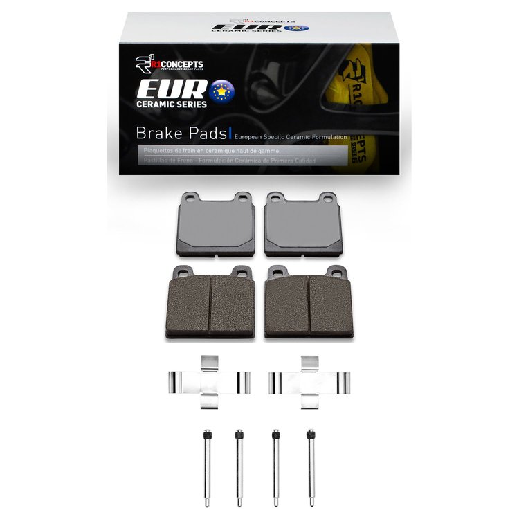 Euro Ceramic Brake Pads & Hardware Kit, 1963-1976 Fits Multiple Makes/Models, Position: Front