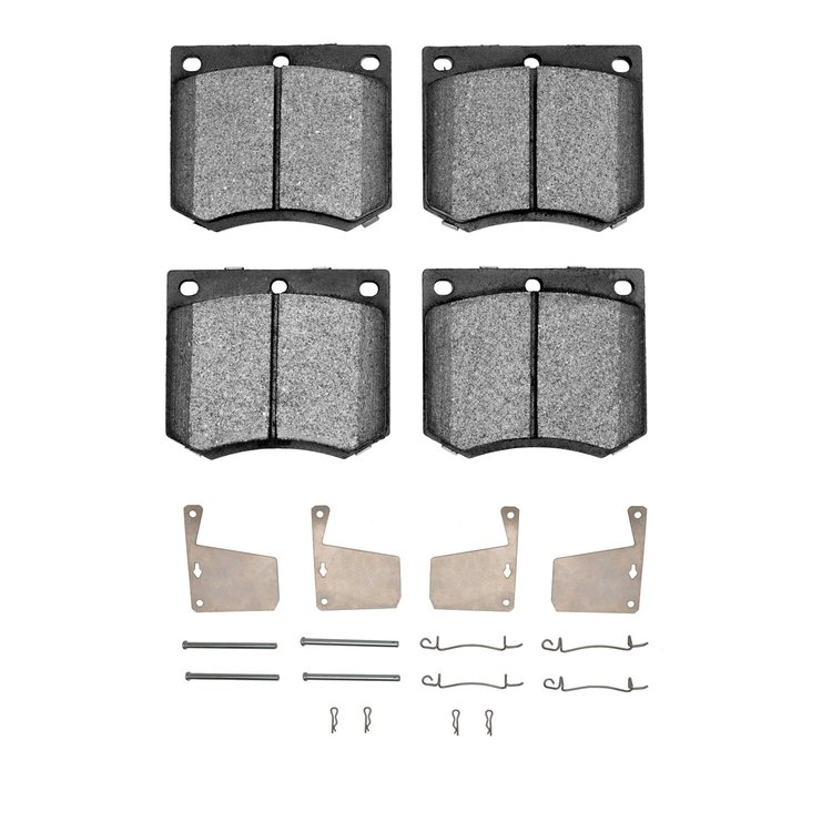 Euro Ceramic Brake Pads & Hardware Kit, 1970-1977 Ford/Lincoln/Mercury/Mazda, Position: Front