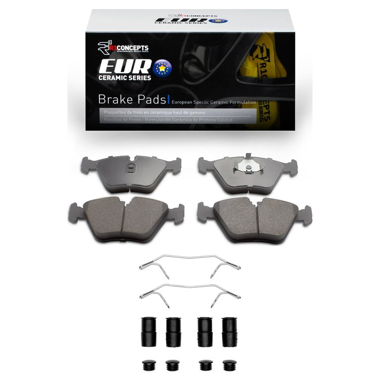 Euro Ceramic Brake Pads & Hardware Kit, 1989-1991 Audi/Porsche/Volkswagen, Position: Front