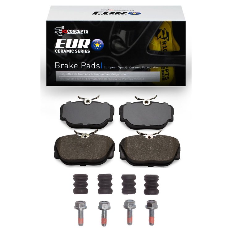 Euro Ceramic Brake Pads & Hardware Kit, 1983-1991 Fits Multiple Makes/Models, Position: Front