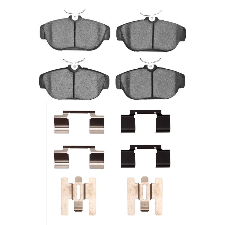 Euro Ceramic Brake Pads & Hardware Kit, 1991-1998 Volvo, Position: Front