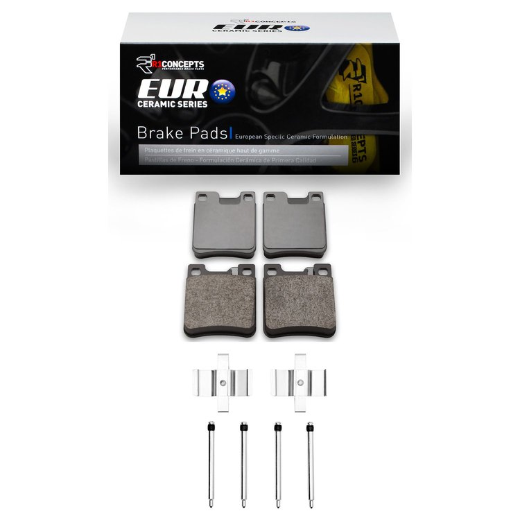 Euro Ceramic Brake Pads & Hardware Kit, 1992-2009 Fits Multiple Makes/Models, Position: Rear